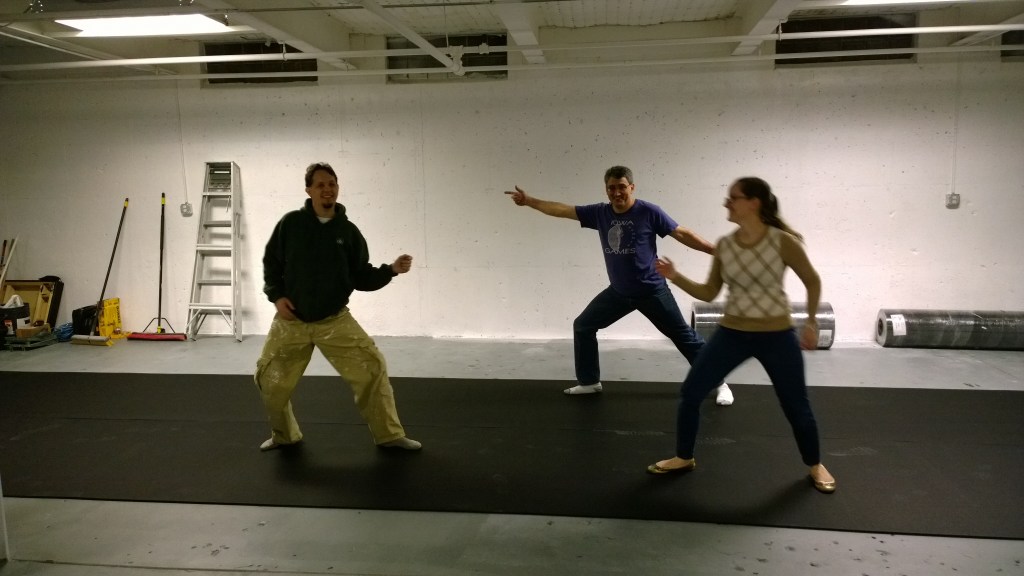 Trying out the new floor.