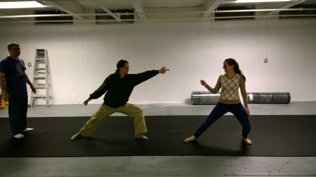 Kevin and Ann try out the new floor.
